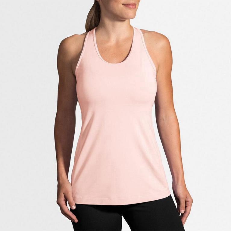 Brooks Women's Pick-Up Running Tank Top Singapore - Pink (34508-YXUN)